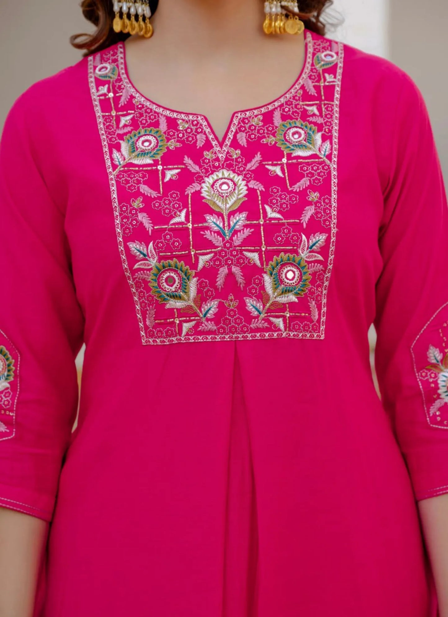 Pink Pure Viscose Designer Kurta Set