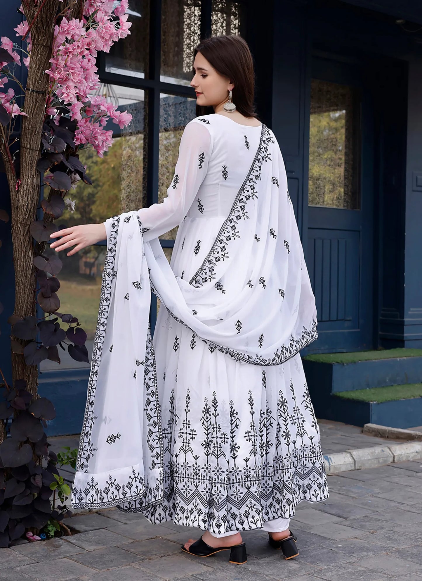 Nandani Anarkali Gown White