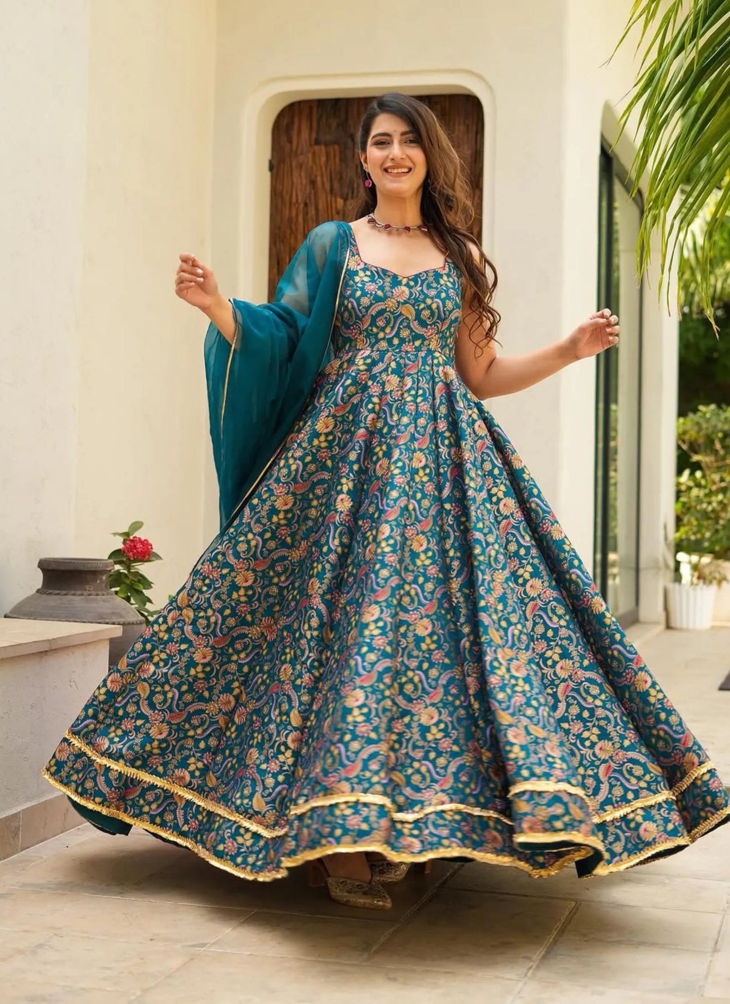 Jimmy Organza Silk Anarkali Gown