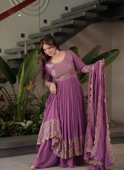 Heavy Faux Georgette Sharara Suit