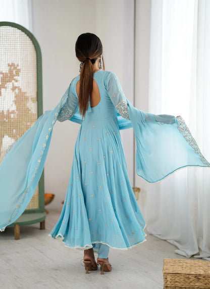 Sky Rembo Sequence Designer Anarkali Suit