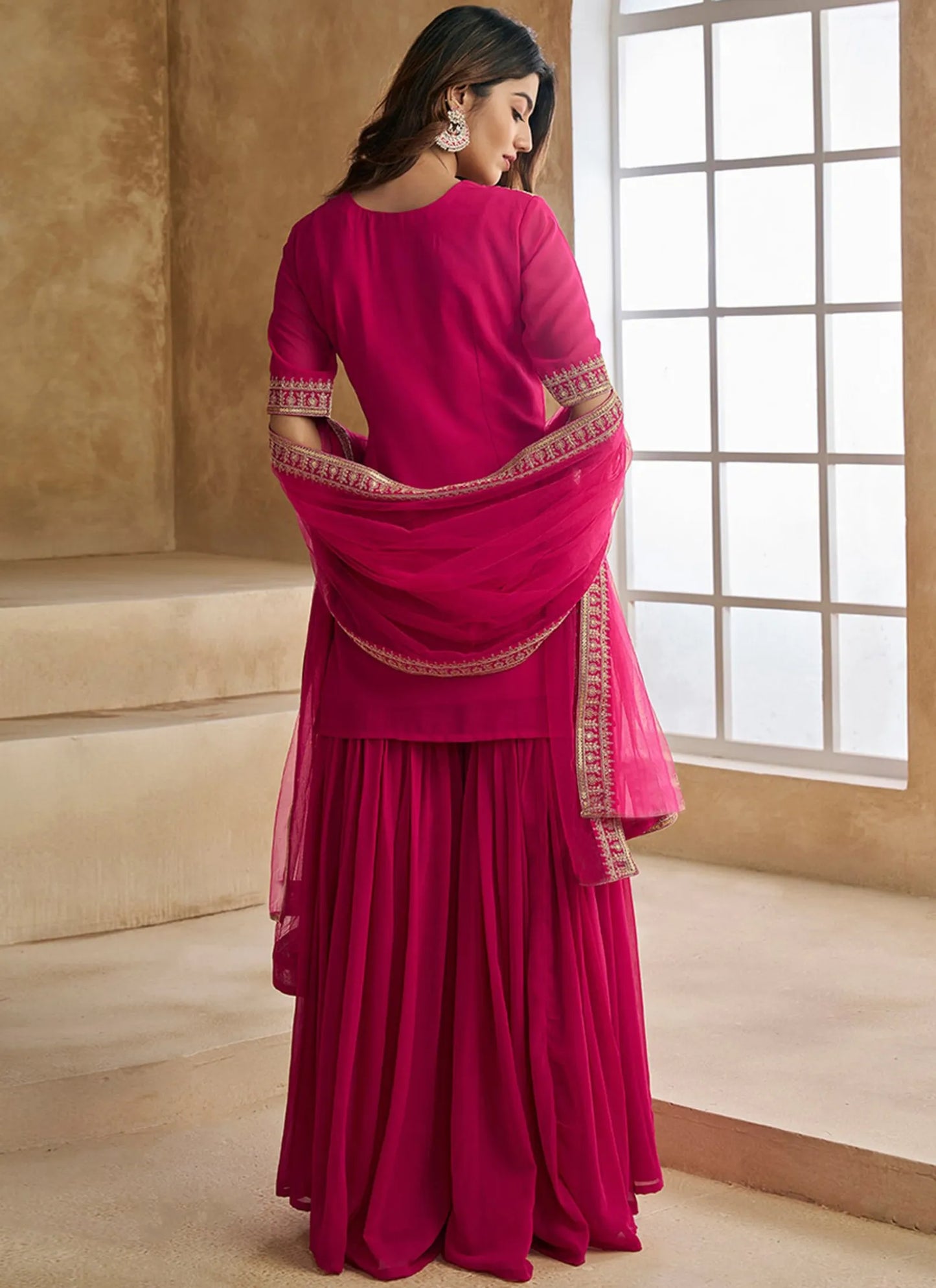 Rabia Kurta Sharara Suit Pink