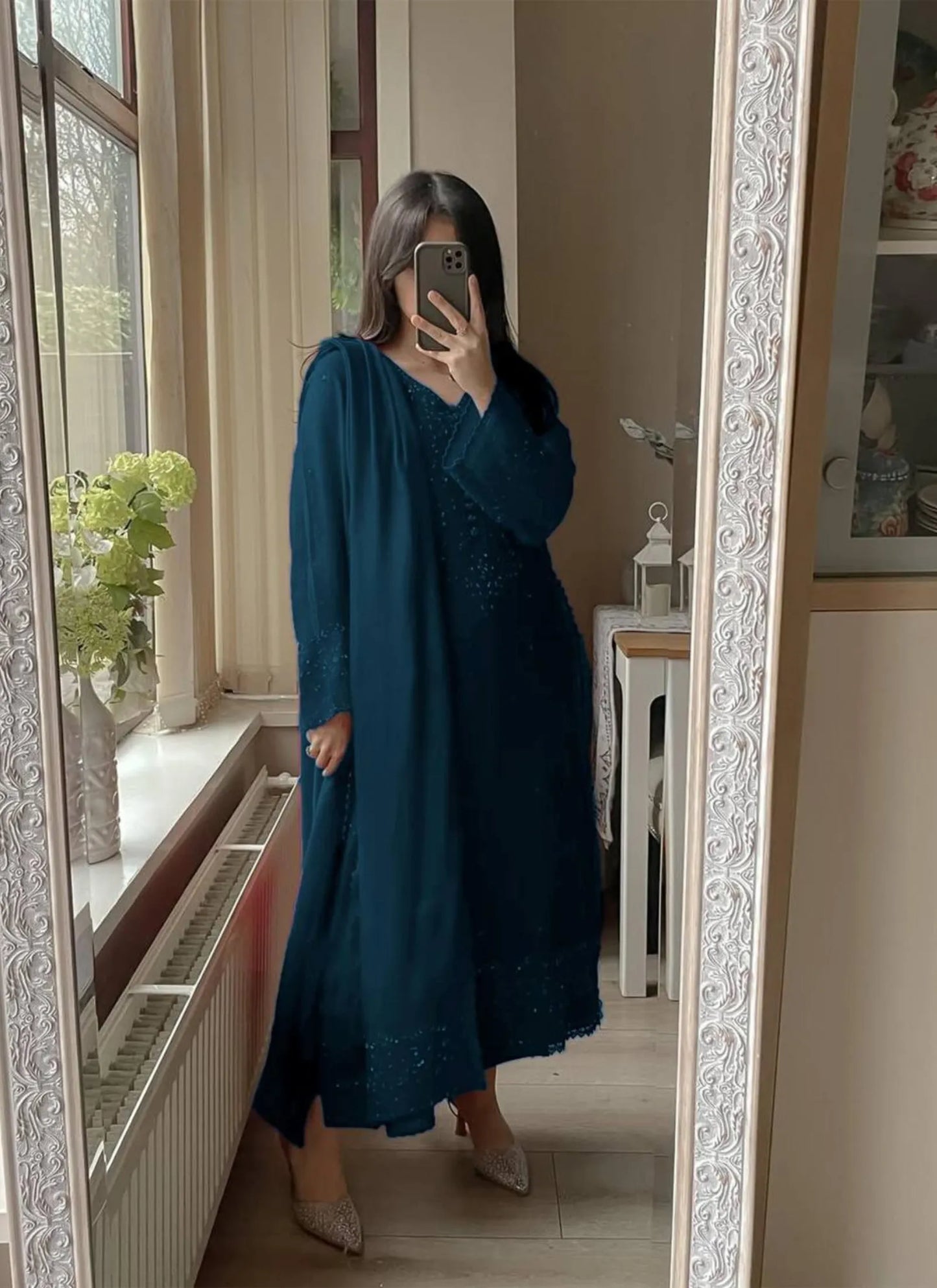 Premium Georgette Embroidery Salwar Suit Blue