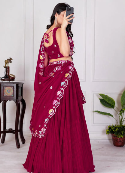 Red Fox Georgette Lehenga Choli