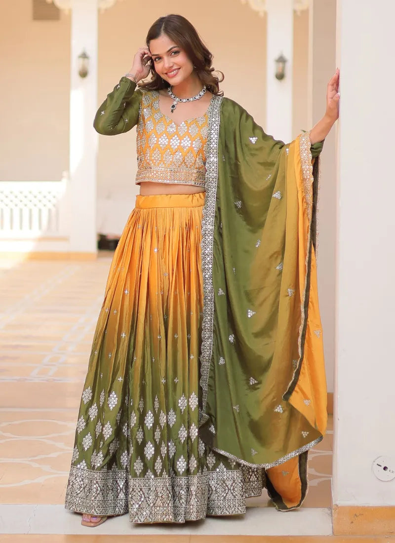 Embllished Semi Stitched Lehenga Choli