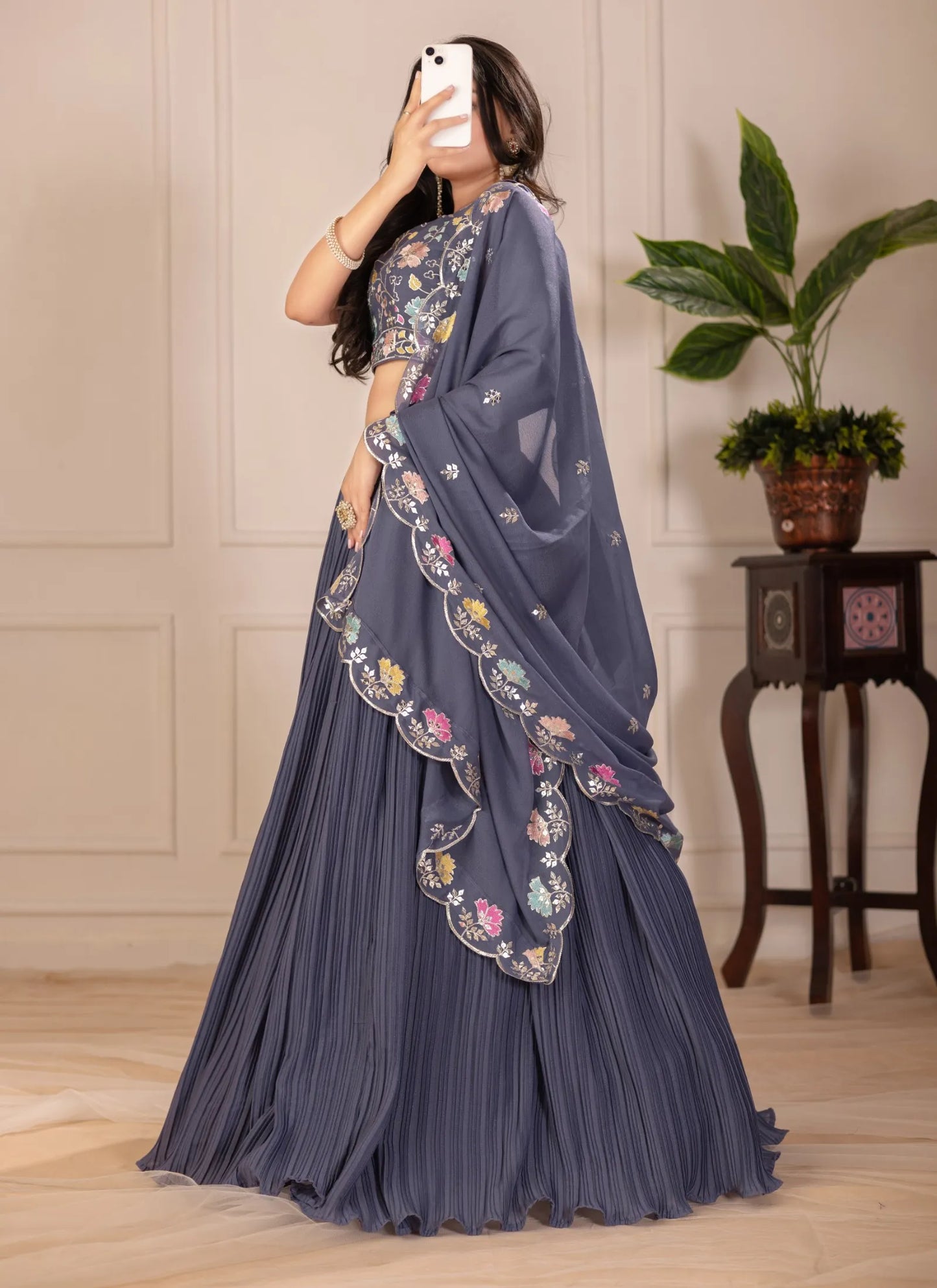 Grey Fox Georgette Lehenga Choli