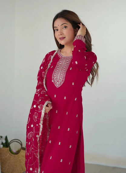 Valam Kurta Suit Pink