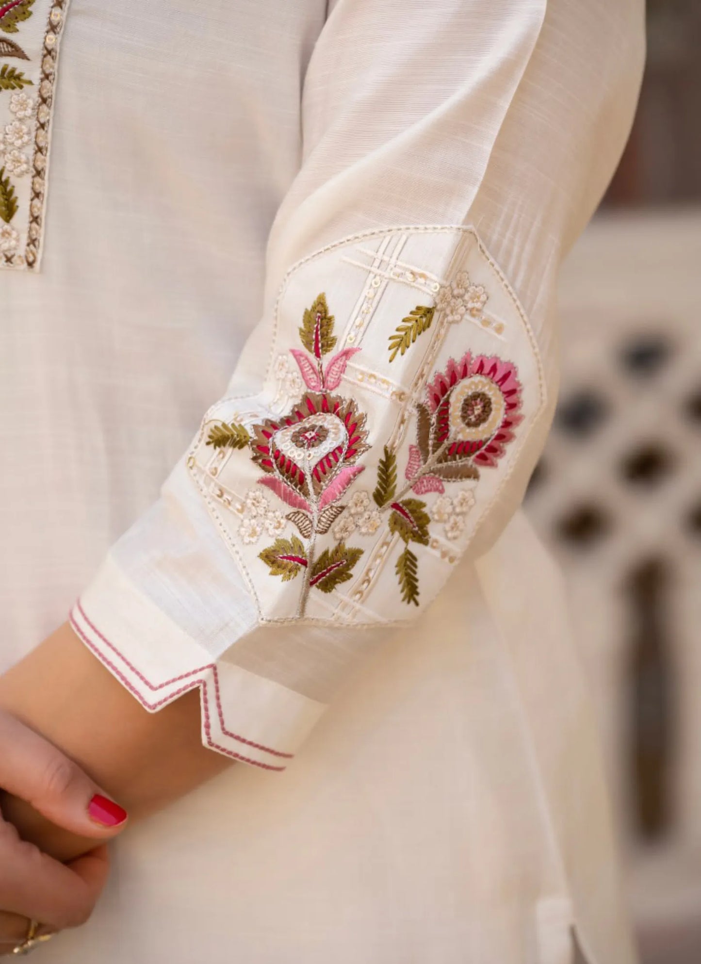 White Pure Viscose Designer Kurta Set