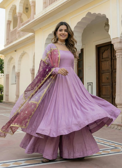 Stunning Roman Silk Gown Purple
