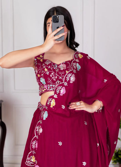 Red Fox Georgette Lehenga Choli