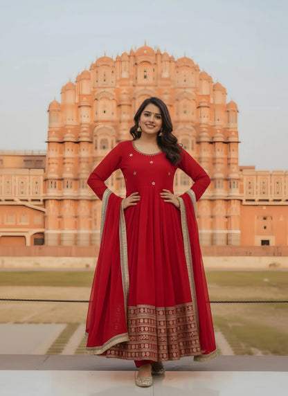 Premium Georgette Embroidery Anarkali Gown