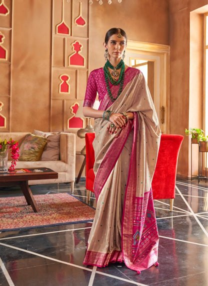 Banarasi Silk Saree Beige