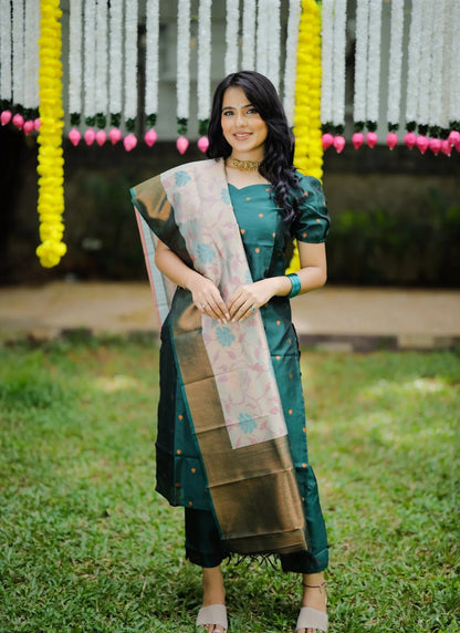 Ujjwala Kurta Suit Cerulean