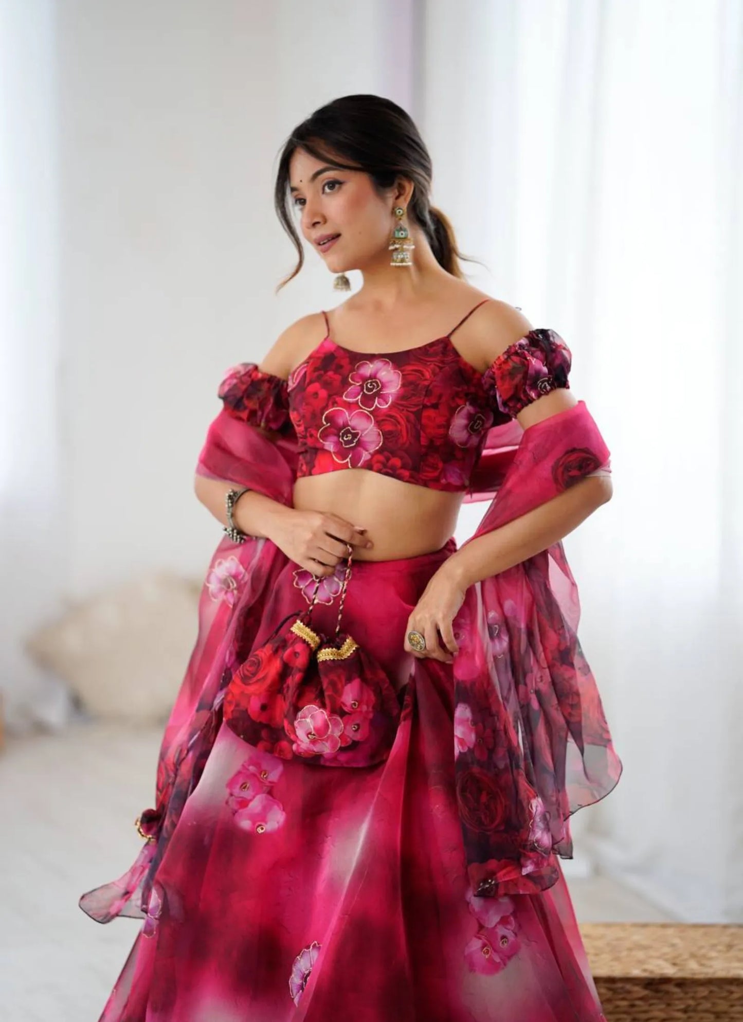Pure Organza digital Print Lehenga Choli