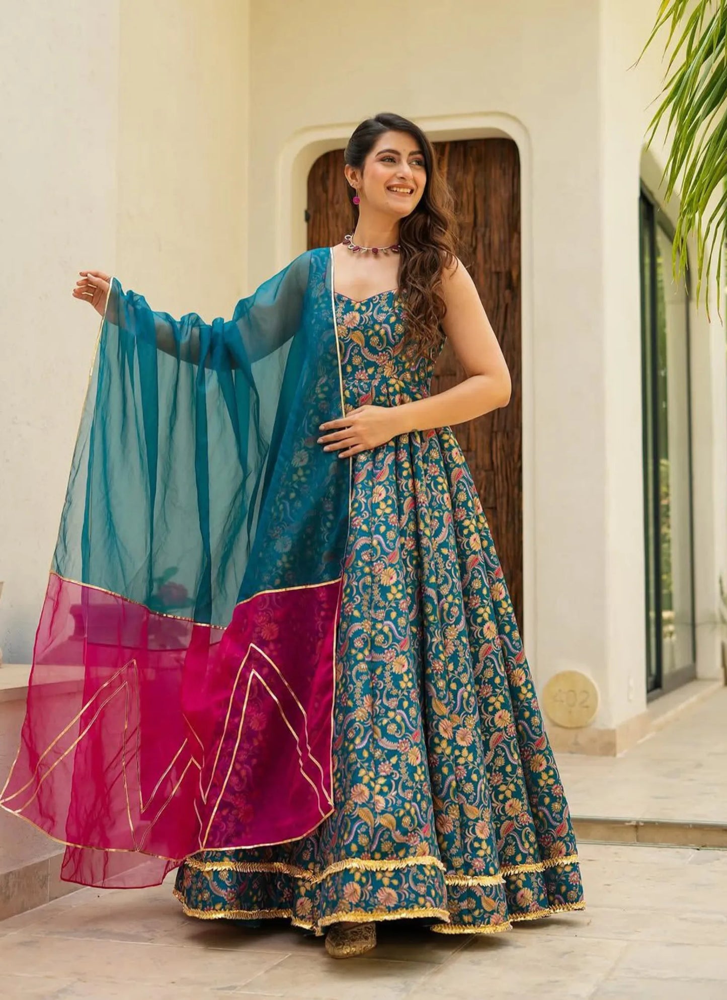 Jimmy Organza Silk Anarkali Gown