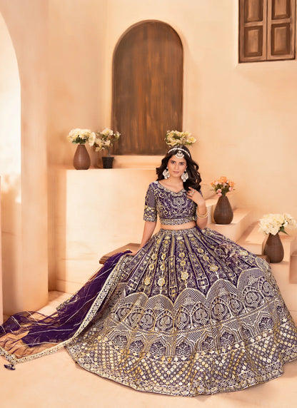 Blue Zari  Embroidery Lehenga Choli
