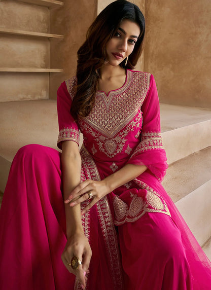 Rabia Kurta Sharara Suit Pink