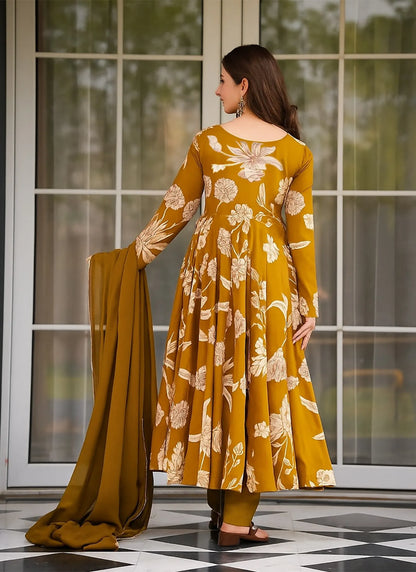 Vaani Anarkali Suit Mustard