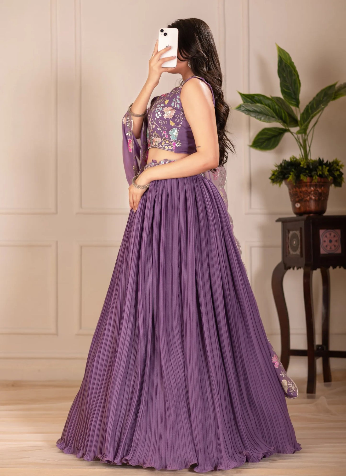 Purple Fox Georgette Lehenga Choli
