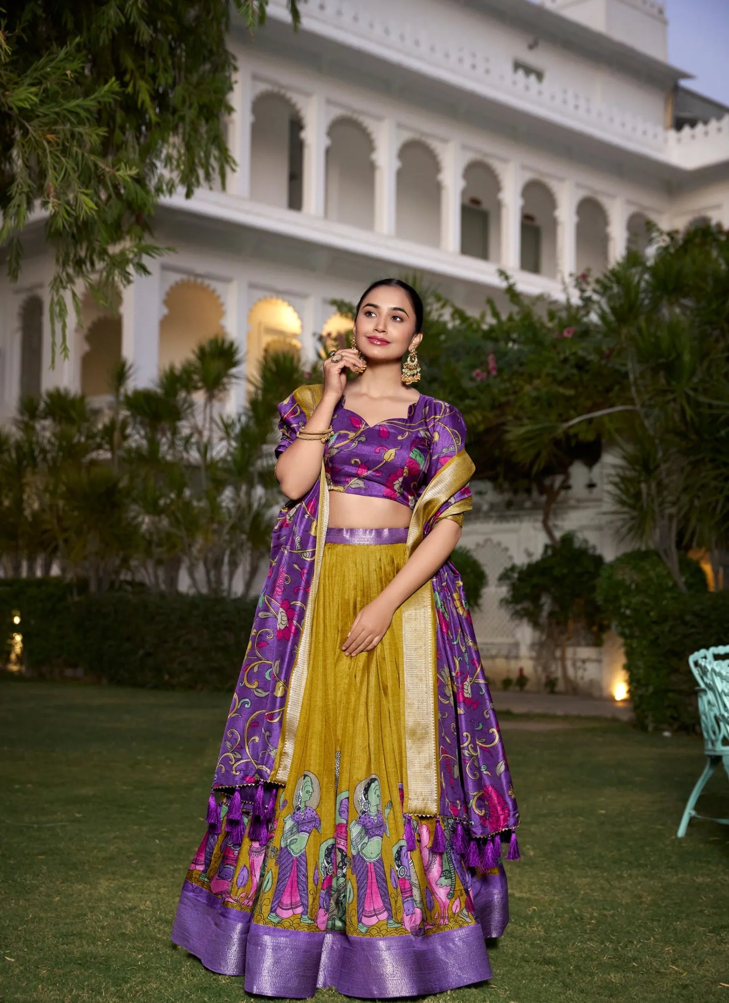Beautiful Tusser Silk Lehenga Choli Yellow