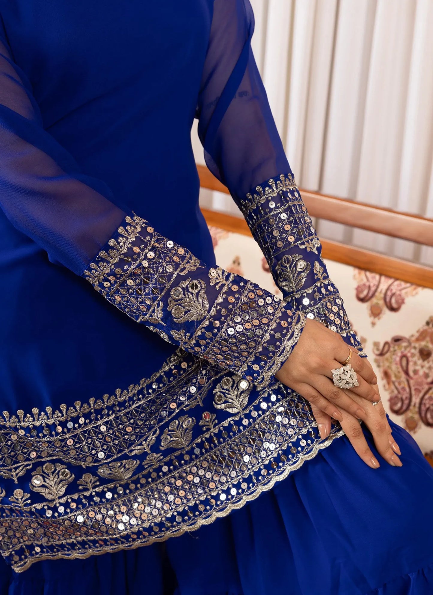 Pakiza Sharara Kurta Set Royal Blue