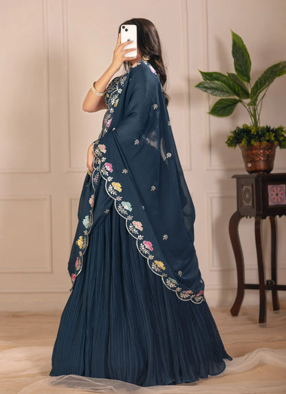 Cyan Fox Georgette Lehenga Choli
