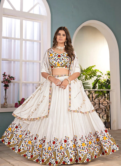 Tradition Embroidery Lehenga Choli White