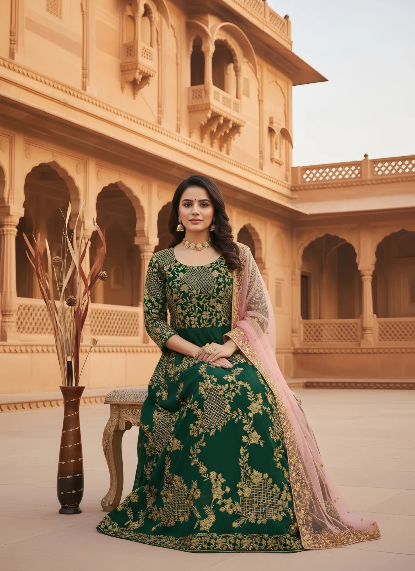 Beautiful Georgette Embroidery Gown