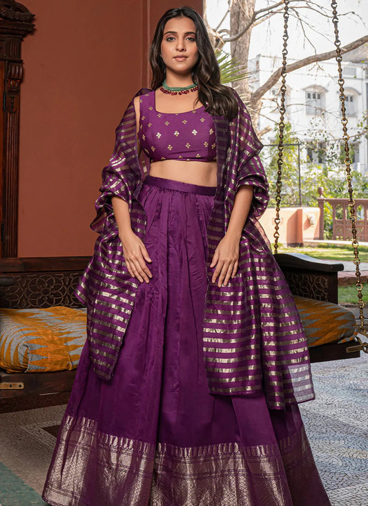 Embellished Vardhman Lehenga Choli Purple