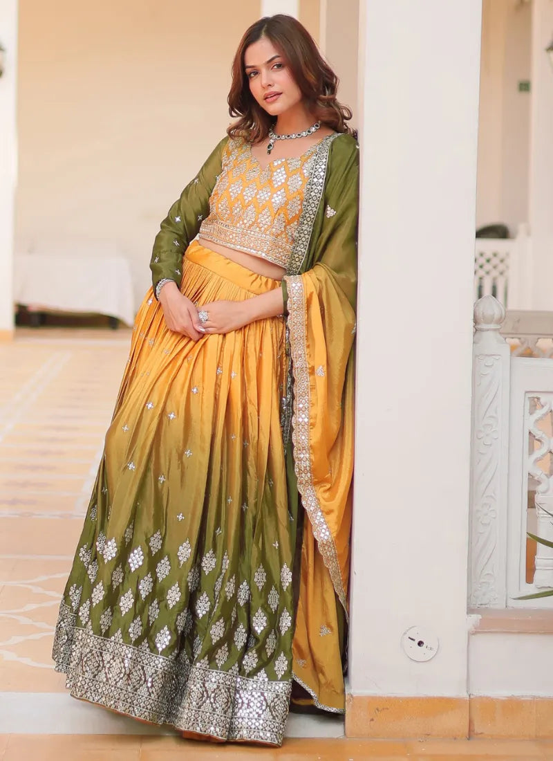 Embllished Semi Stitched Lehenga Choli