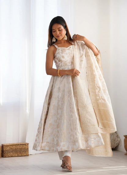 Fancy Banarasi Jacquard Anarkali Suit