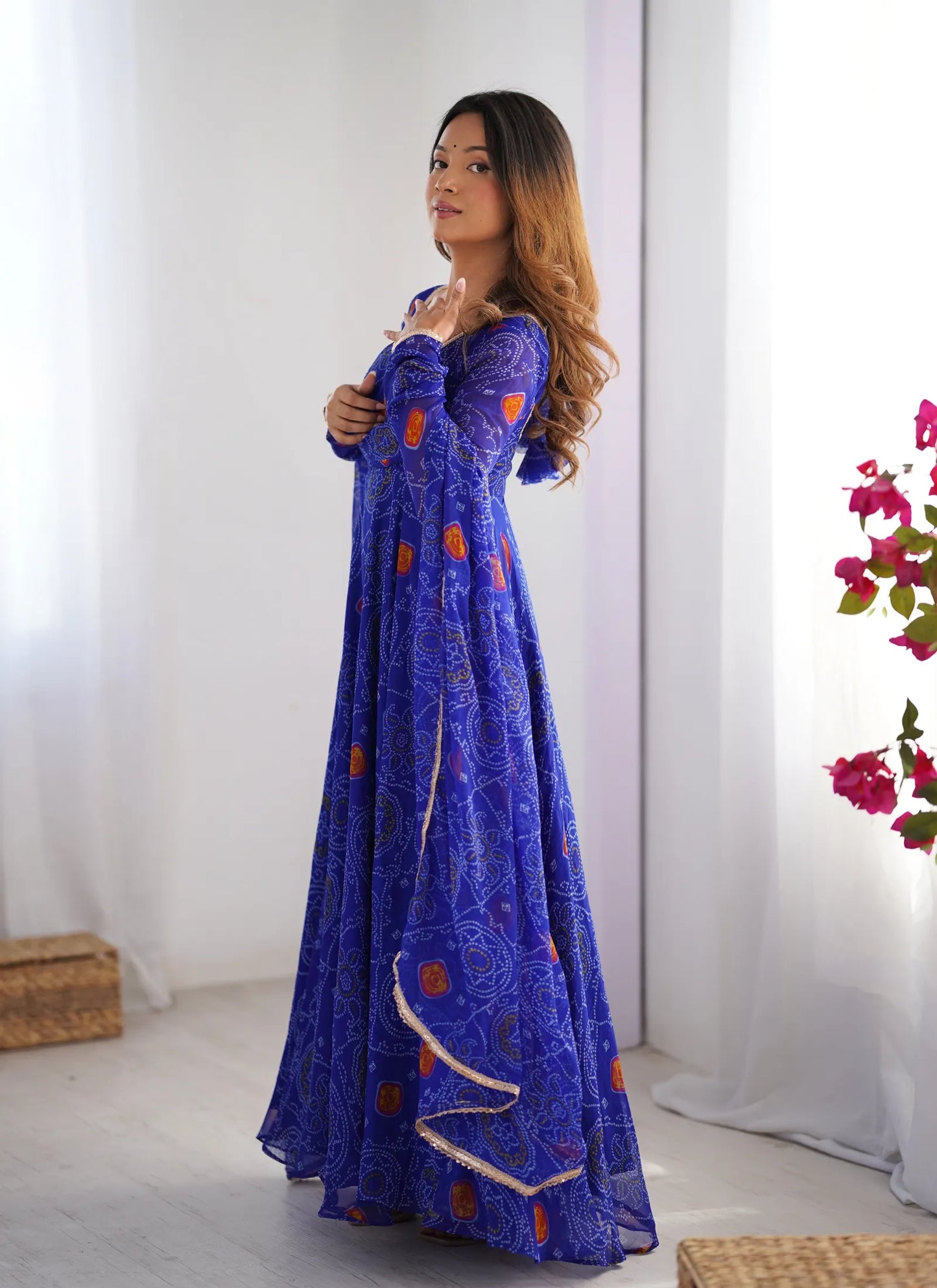 Pure Soft Lightweight Chiffon Anarkali Blue