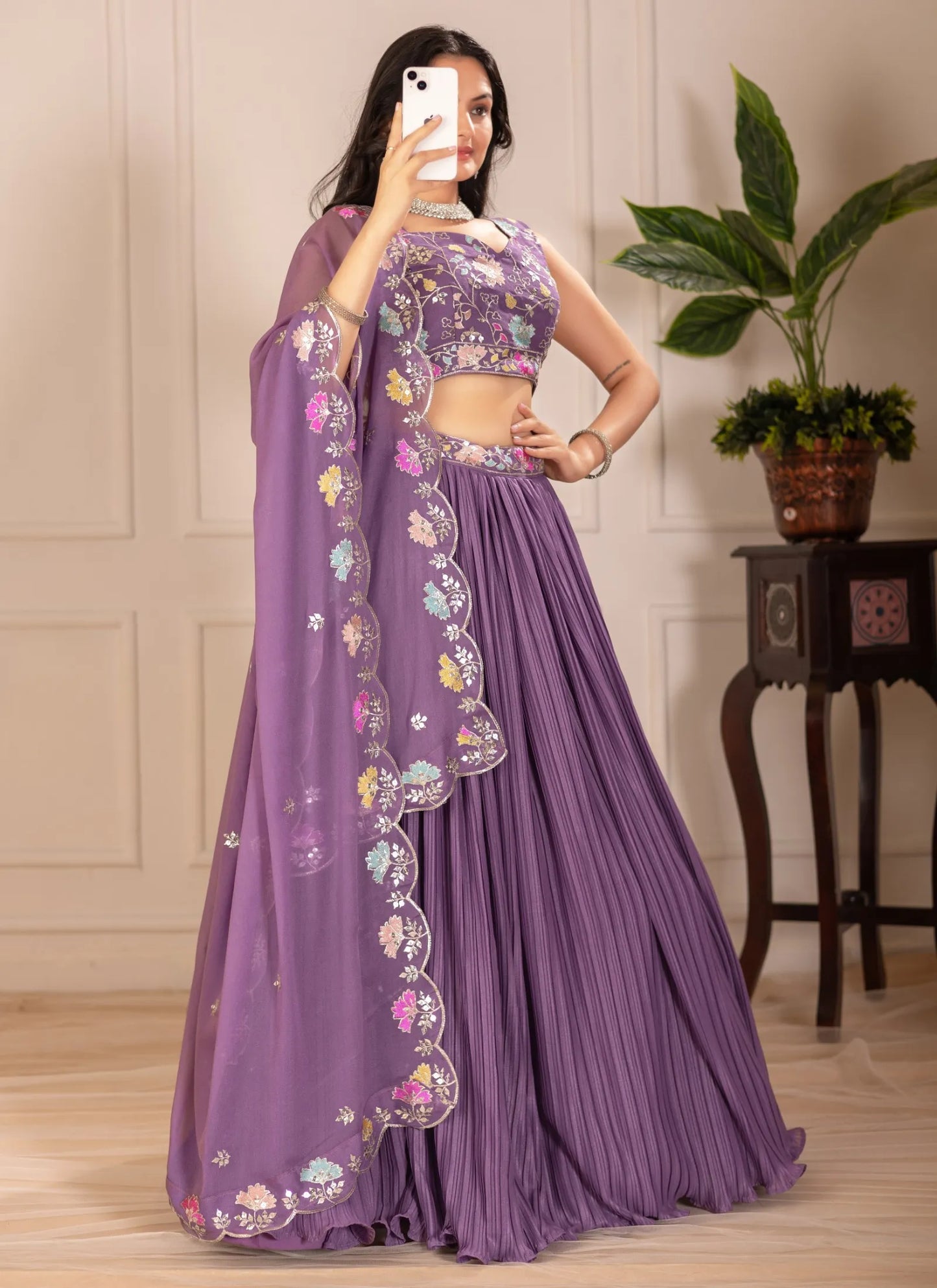 Purple Fox Georgette Lehenga Choli