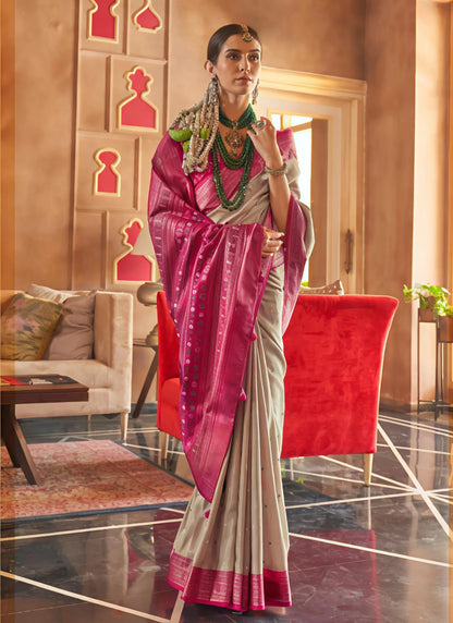 Banarasi Silk Saree Beige