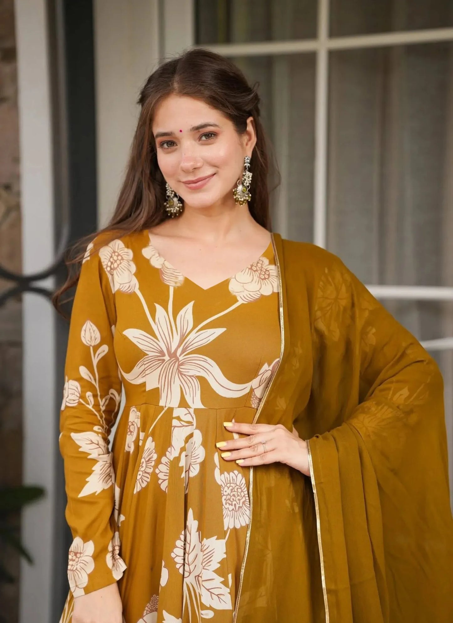 Vaani Anarkali Suit Mustard