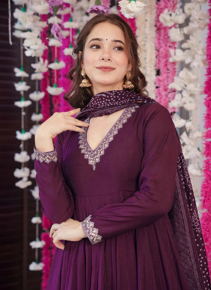 Taara Anarkali Plazzo Suit Purple