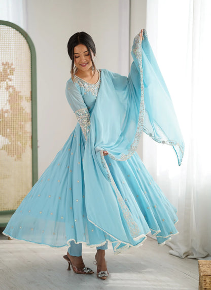 Sky Rembo Sequence Designer Anarkali Suit