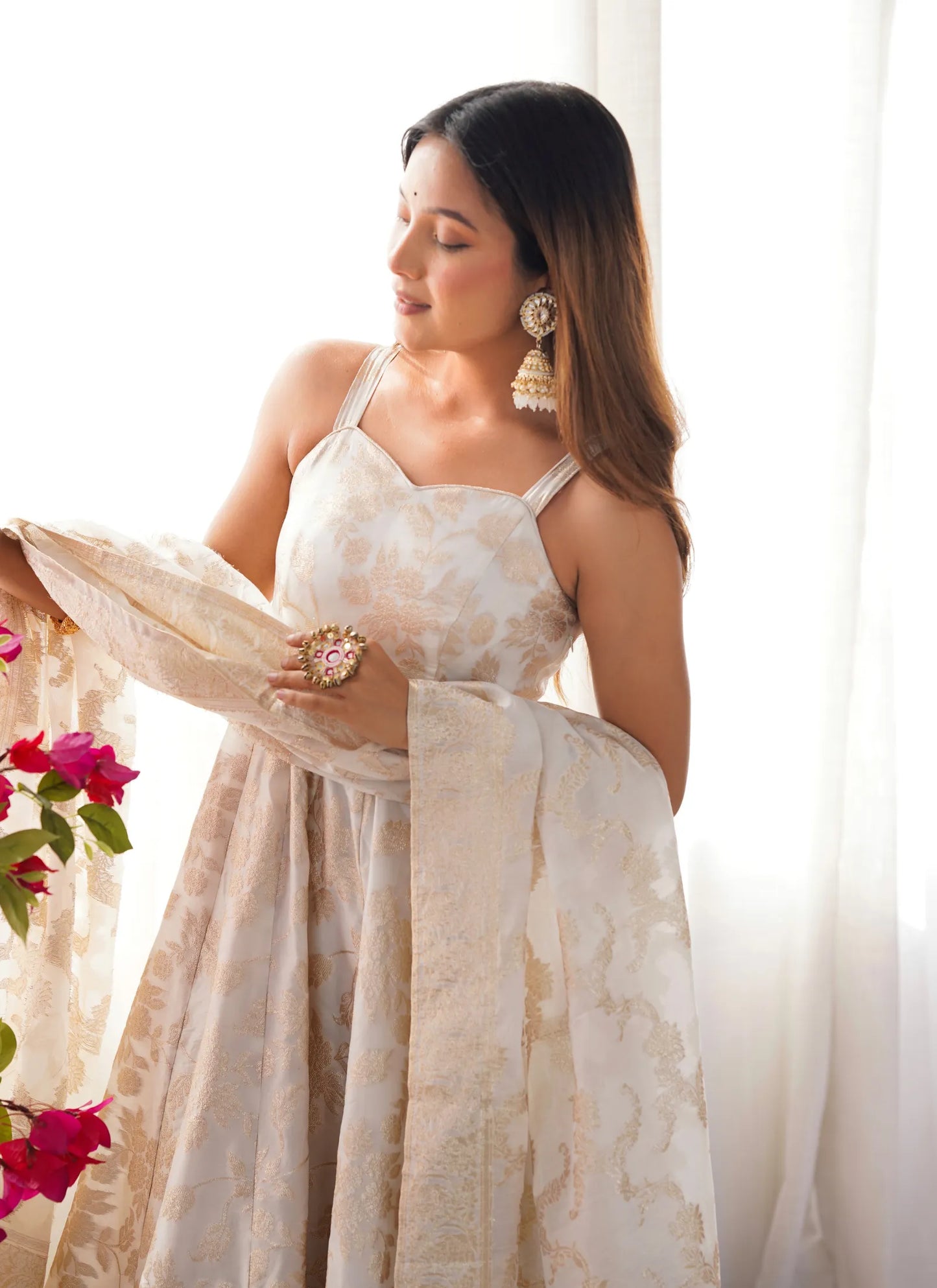 Fancy Banarasi Jacquard Anarkali Suit
