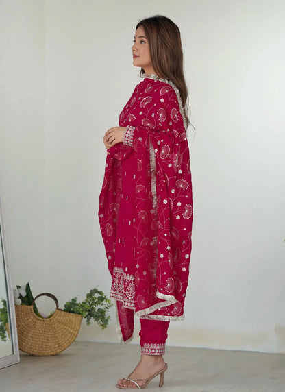 Valam Kurta Suit Pink