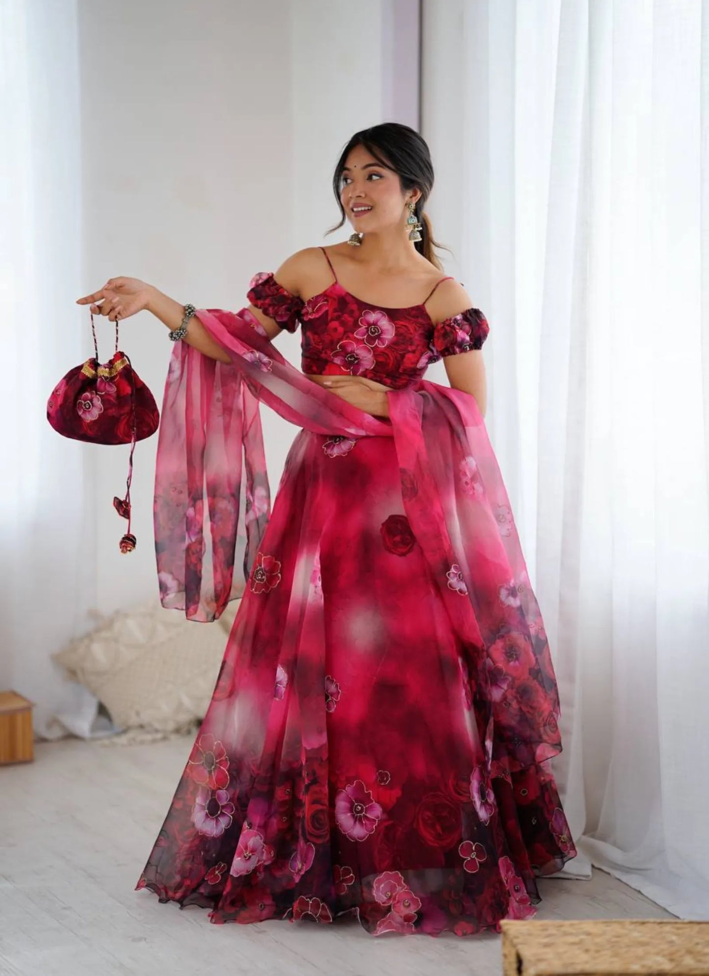 Pure Organza digital Print Lehenga Choli