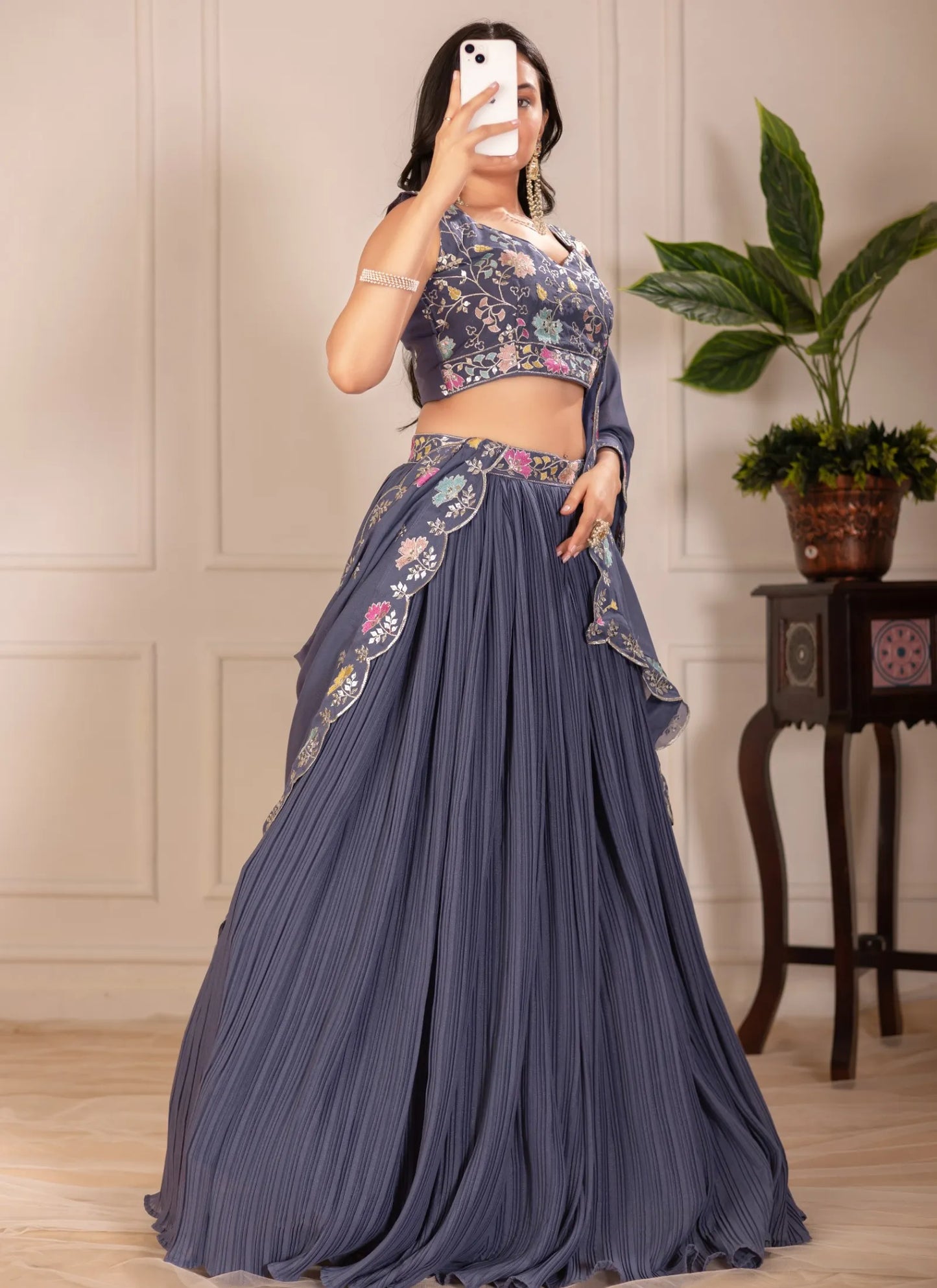 Grey Fox Georgette Lehenga Choli
