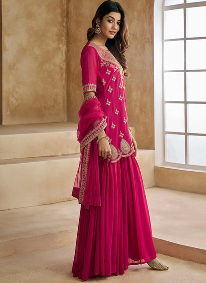 Rabia Kurta Sharara Suit Pink