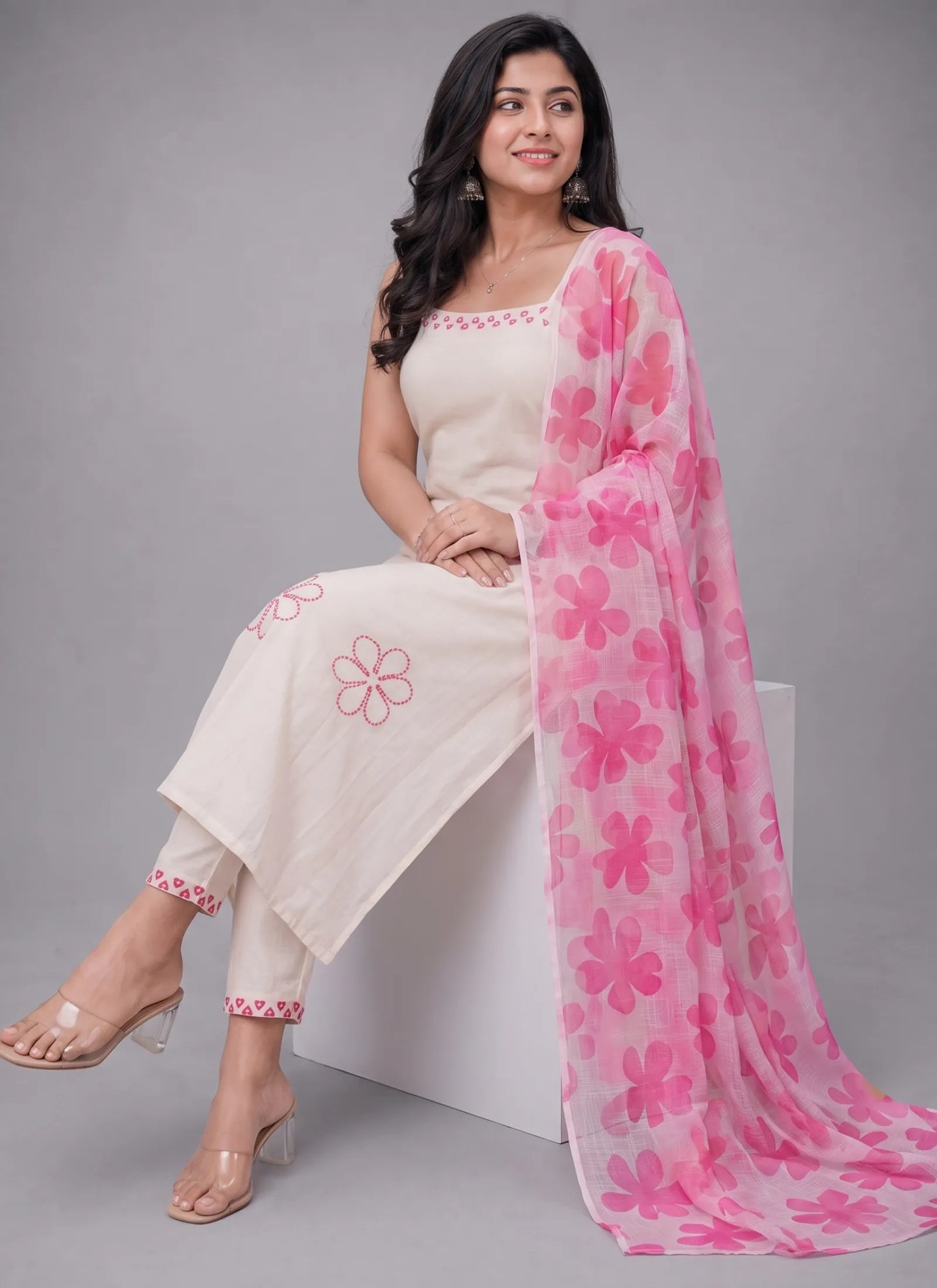 Pink Rayon Slub beautiful Suit Set (Copy)