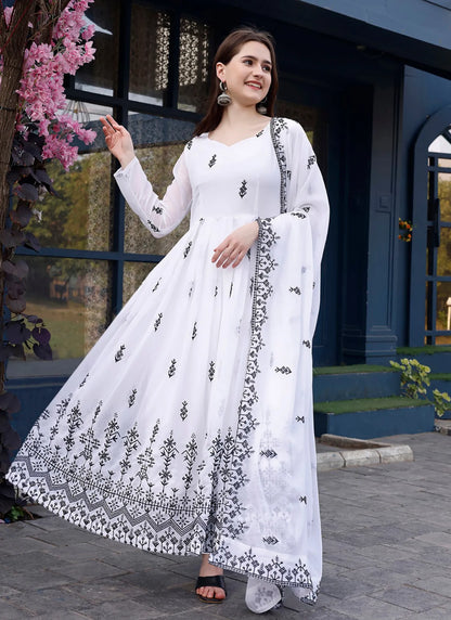 Nandani Anarkali Gown White