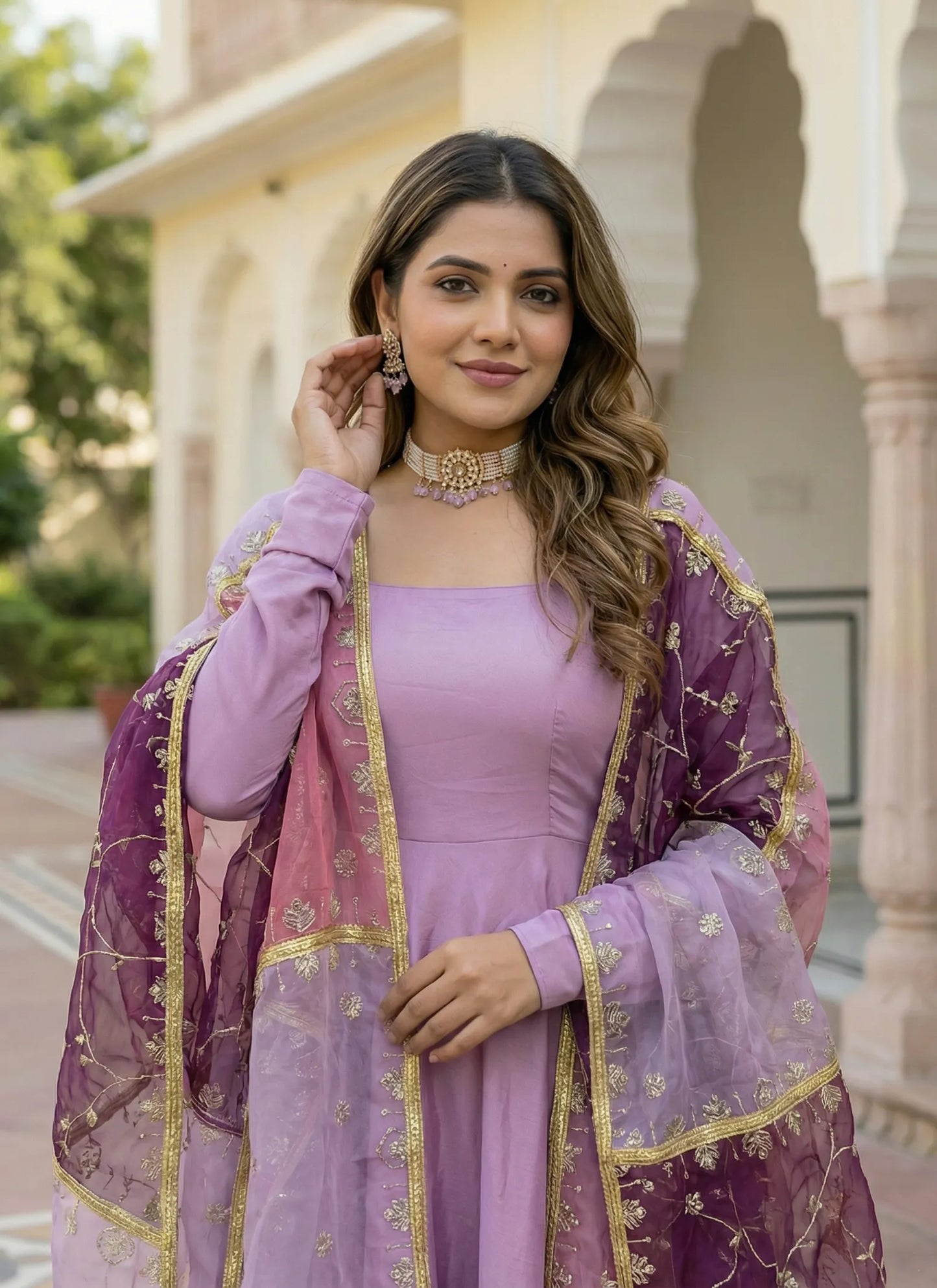 Stunning Roman Silk Gown Purple