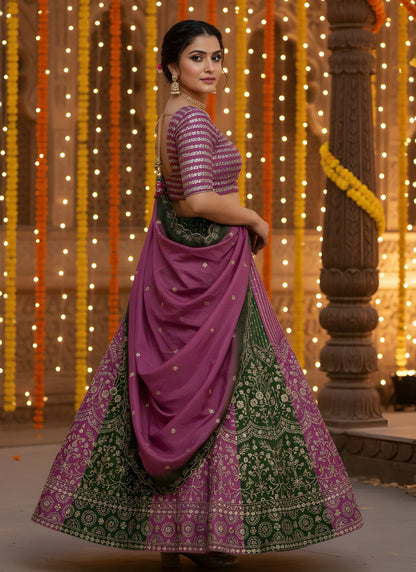 Deep Embroidered Lehenga Choli Multicolor