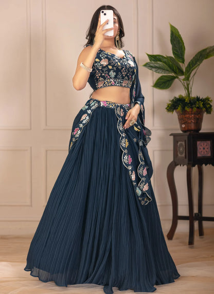 Cyan Fox Georgette Lehenga Choli