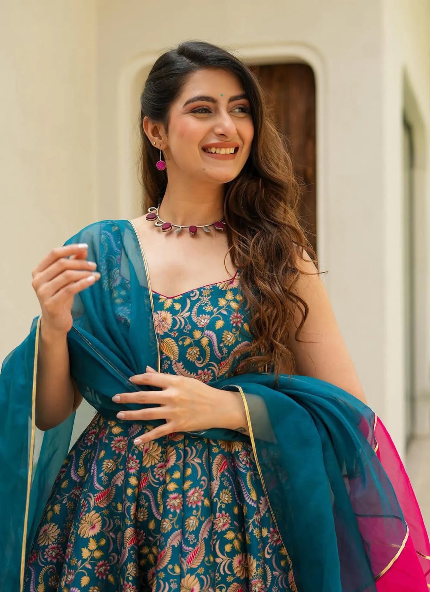 Jimmy Organza Silk Anarkali Gown