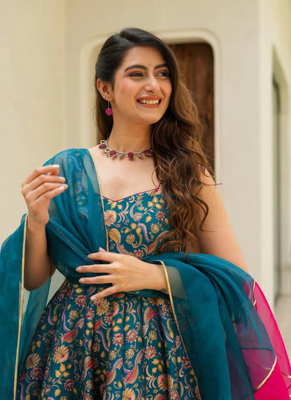 Jimmy Organza Silk Anarkali Gown