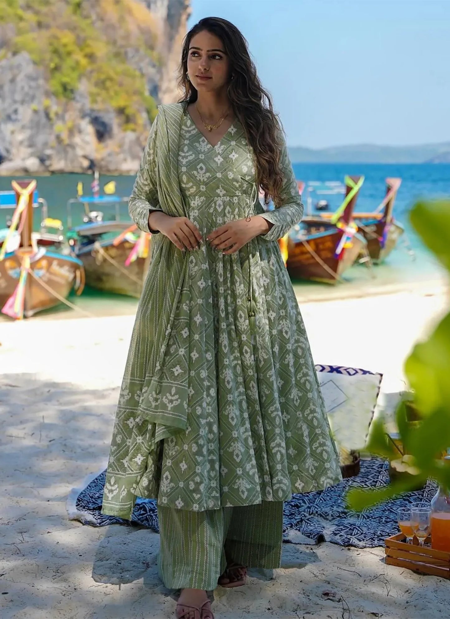 Xena Anarkali Suit Pista
